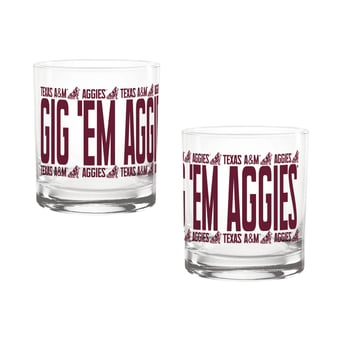 Indigo Falls Texas A&M Aggies Elevated Rocks Glass - Set of 2