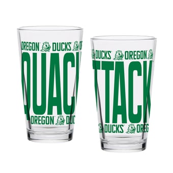 Indigo Falls Oregon Ducks Elevated Pint Glass Set of 2