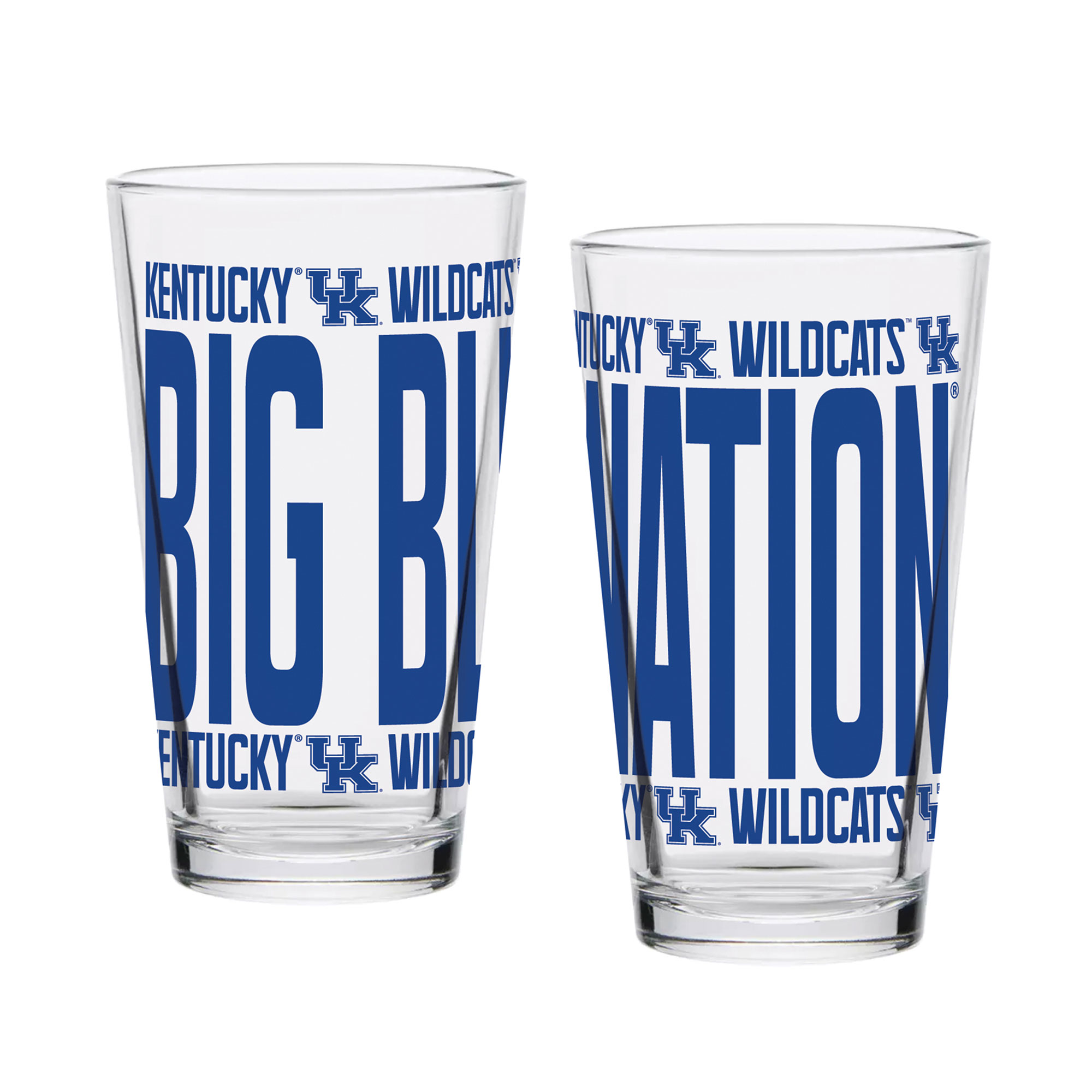 Indigo Falls Kentucky Wildcats Elevated Pint Glass Set of 2