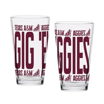 Indigo Falls Texas A&M Aggies Elevated Pint Glass Set of 2