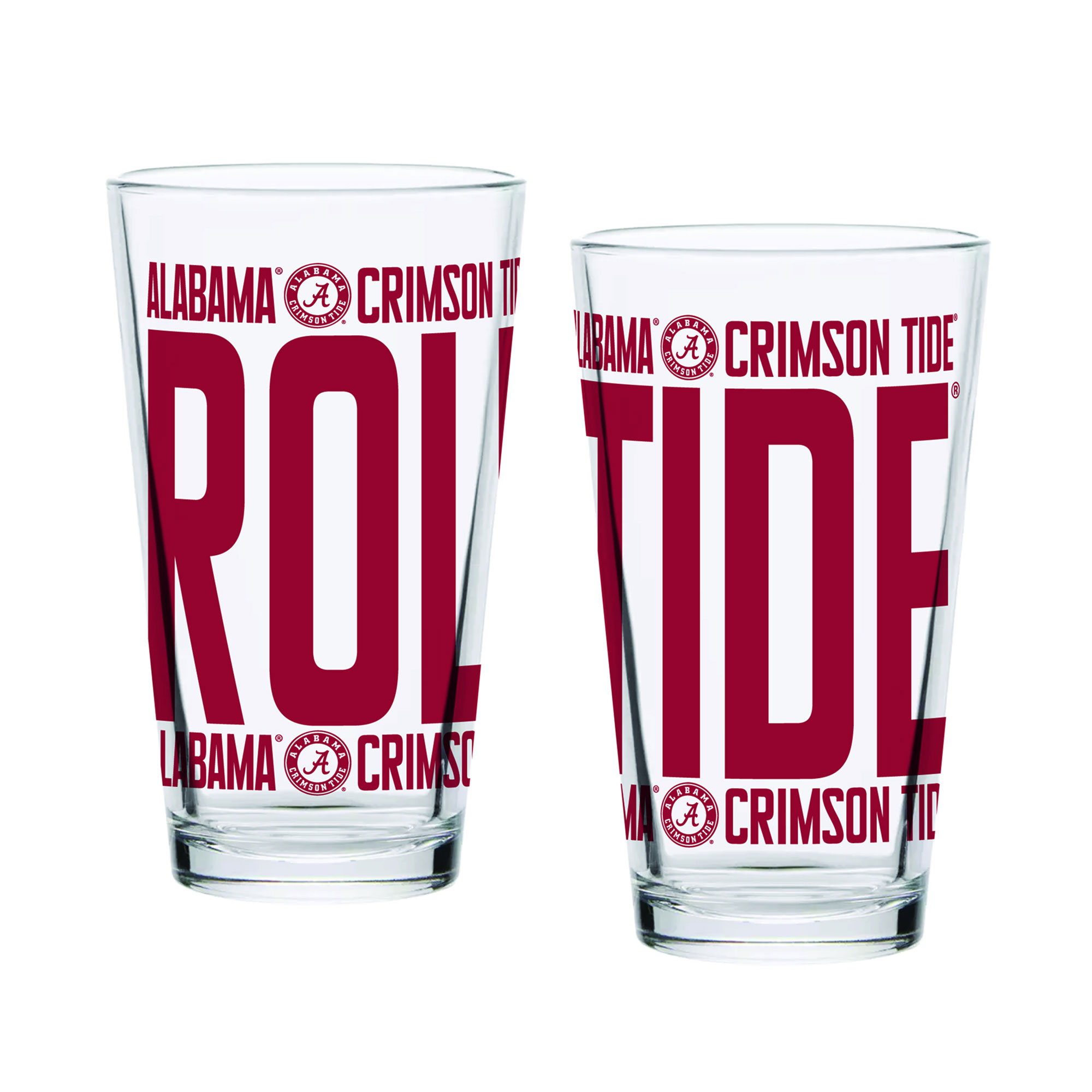 Indigo Falls Alabama Crimson Tide Elevated Pint Glass Set of 2
