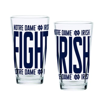 Indigo Falls Notre Dame Fighting Irish Elevated Pint Glass Set of 2
