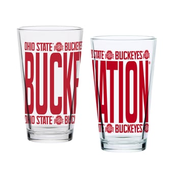 Indigo Falls Ohio State Buckeyes Elevated Pint Glass Set of 2