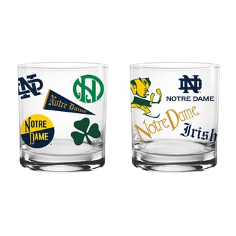 Indigo Falls Notre Dame Fighting Irish Medley Vintage Rocks Glass - Set of 2