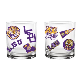 Indigo Falls LSU Tigers Medley Vintage Rocks Glass - Set of 2