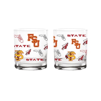 Indigo Falls Florida State Seminoles Medley Vintage Rocks Glass - Set of 2