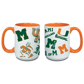 Indigo Falls Miami Hurricanes Core College Vintage Medley Two-Pack Mug Set