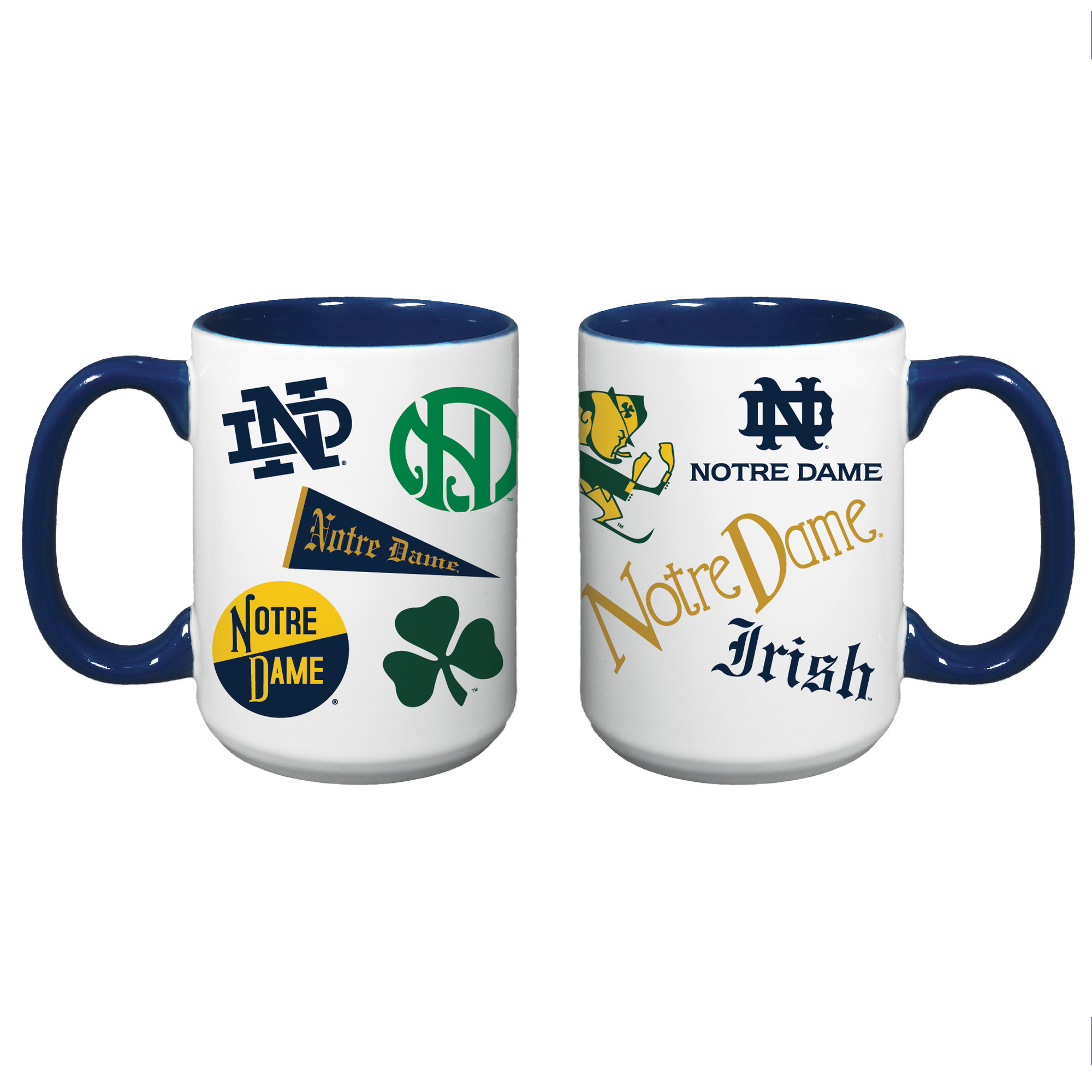 Indigo Falls Notre Dame Fighting Irish Core College Vintage Medley Two-Pack Mug Set