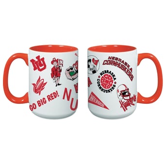 Indigo Falls Nebraska Huskers Core College Vintage Medley Two-Pack Mug Set