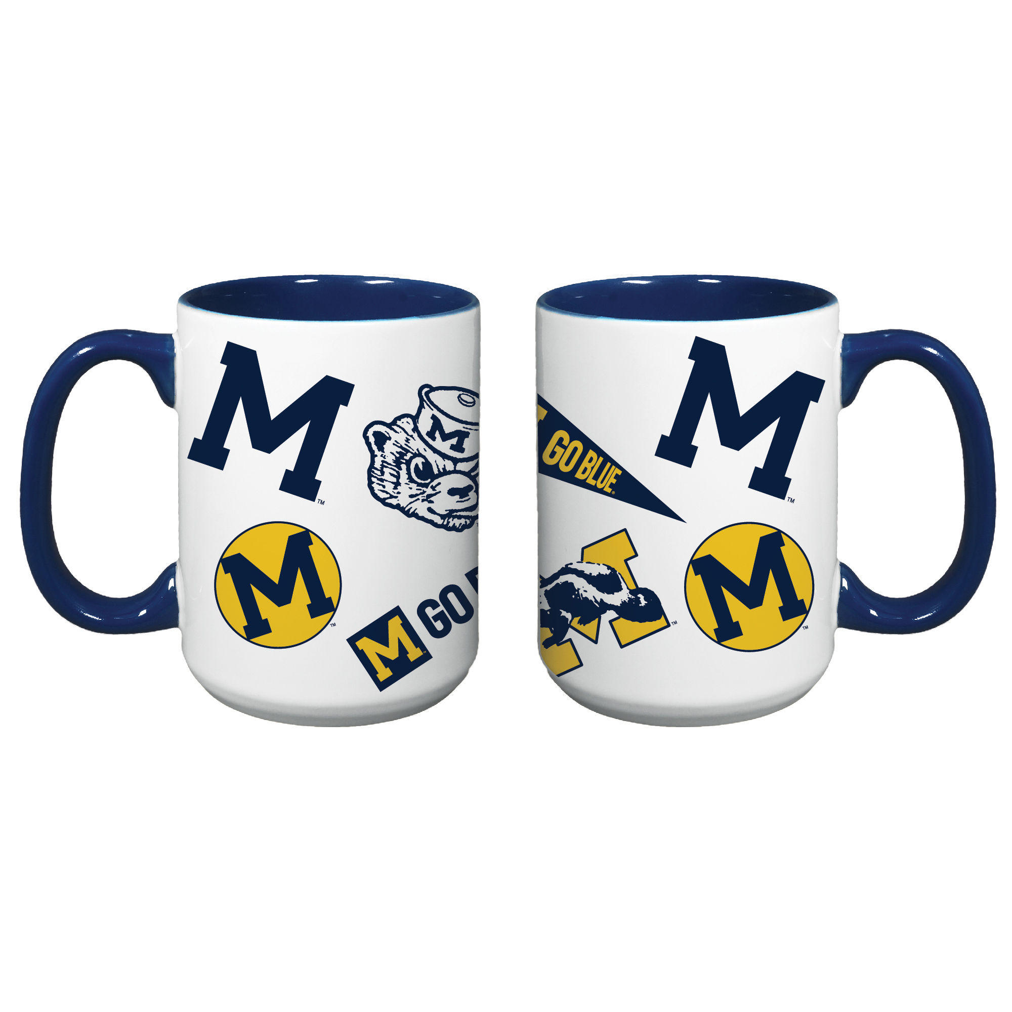 Indigo Falls Michigan Wolverines Core College Vintage Medley Two-Pack Mug Set