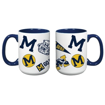 Indigo Falls Michigan Wolverines Core College Vintage Medley Two-Pack Mug Set