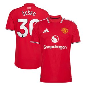 Maillot Domicile Manchester United adidas Authentic 2026-27 avec flocage Šeško 30, vue 2