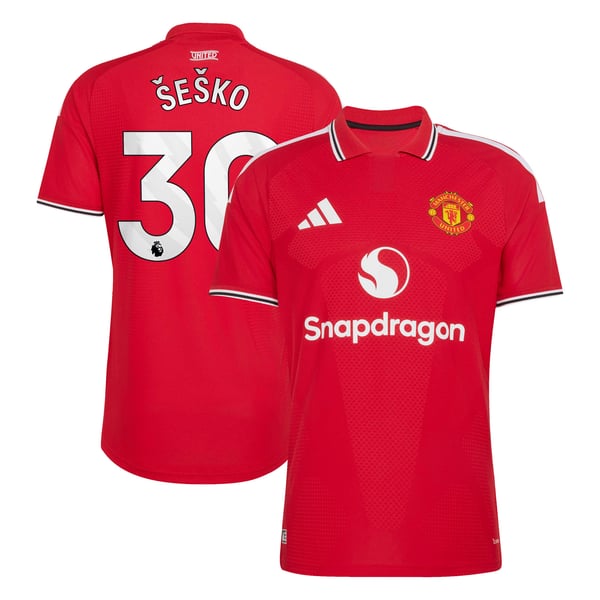 Maillot Domicile Manchester United adidas Authentic 2026-27 avec flocage Šeško 30