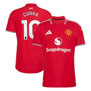 Maillot Domicile Manchester United adidas Authentic 2026-27 avec flocage Cunha 10, vue 2