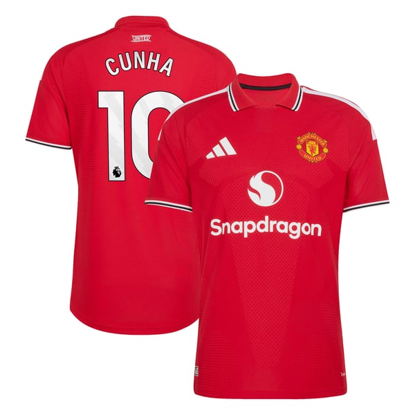 Maillot Domicile Manchester United adidas Authentic 2026-27 avec flocage Cunha 10