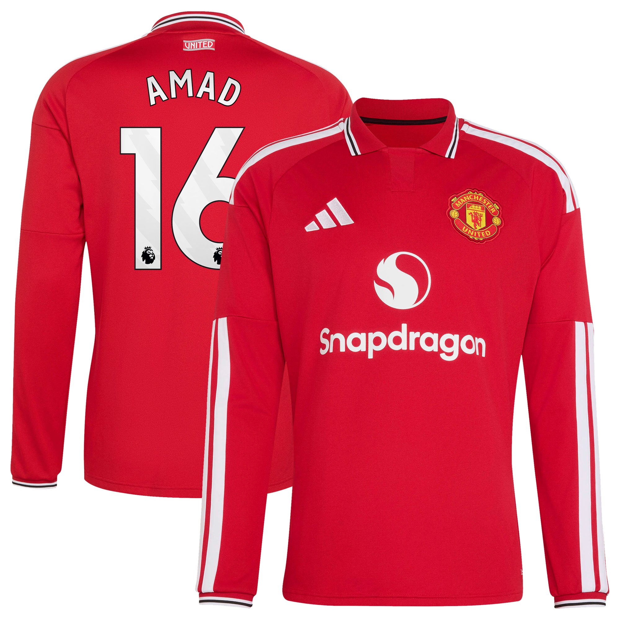 Maillot Domicile Manchester United adidas 2026-27 - Manches longues avec flocage Amad 16
