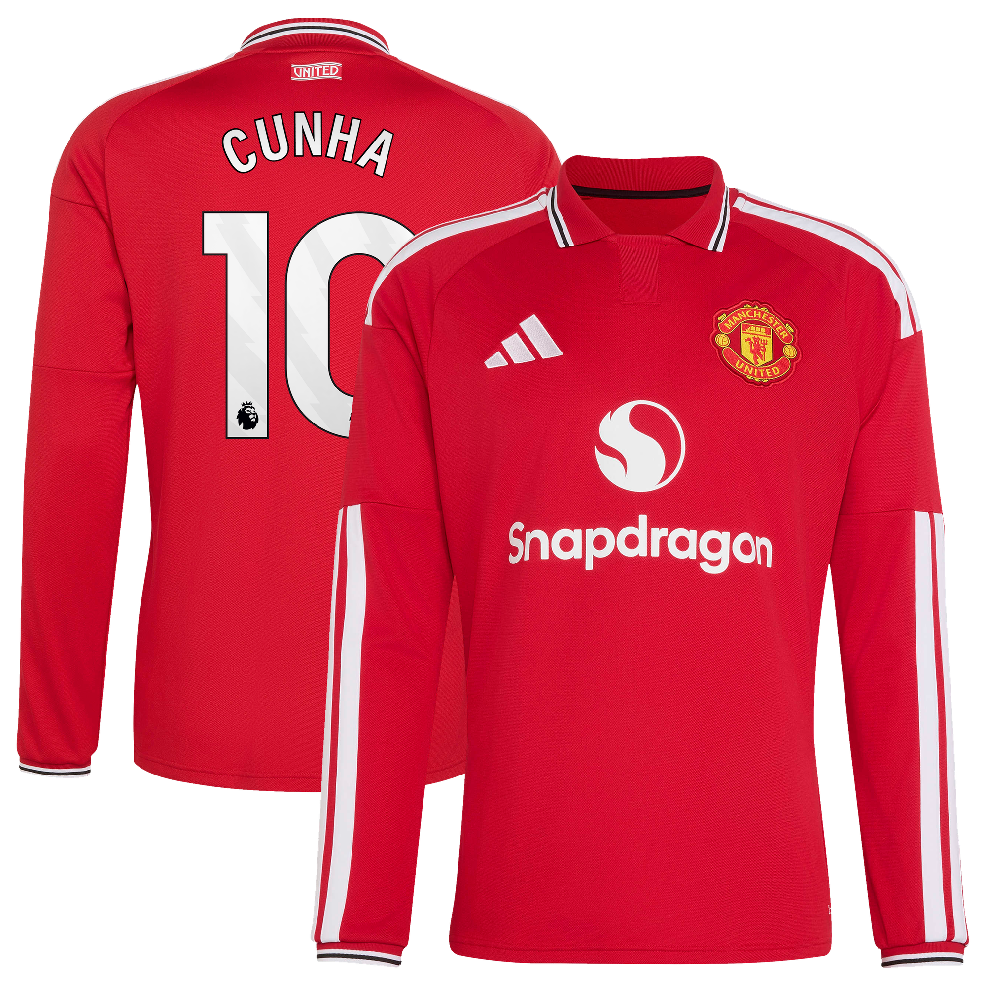 Maillot Domicile Manchester United adidas 2026-27 - Manches longues avec flocage Cunha 10