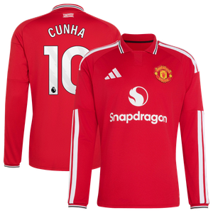 Maillot Domicile Manchester United adidas 2026-27 - Manches longues avec flocage Cunha 10, vue 1