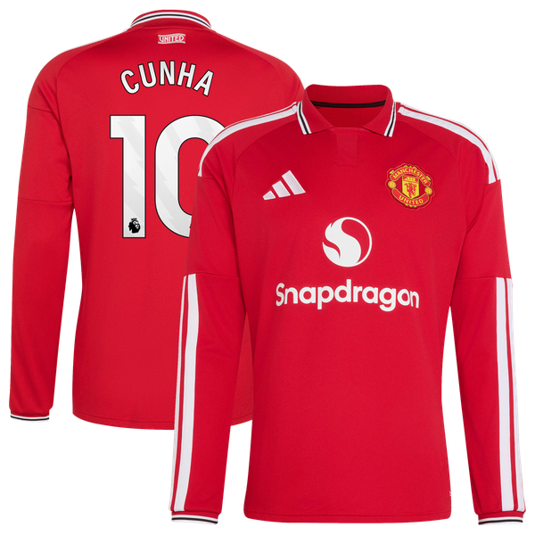 Maillot Domicile Manchester United adidas 2026-27 - Manches longues avec flocage Cunha 10
