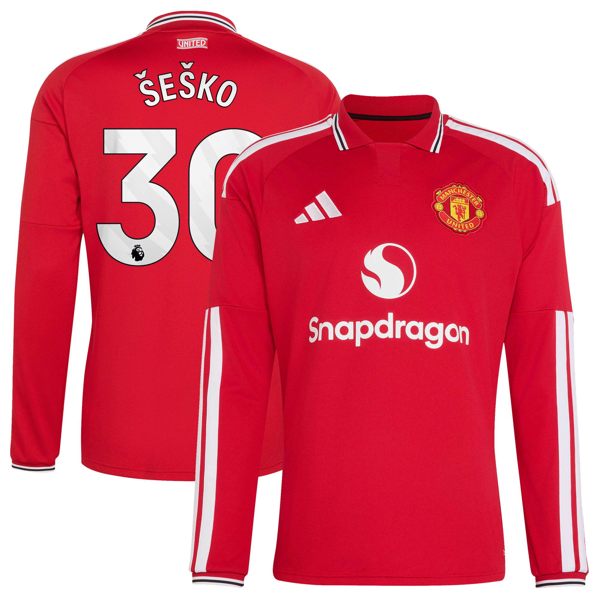 Maillot Domicile Manchester United adidas 2026-27 - Manches longues avec flocage Šeško 30