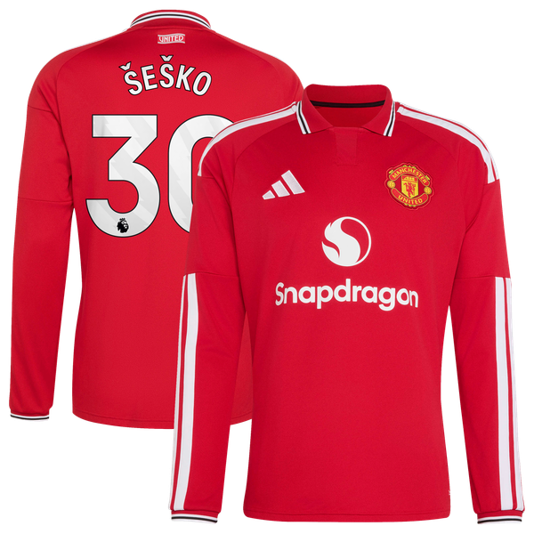 Maillot Domicile Manchester United adidas 2026-27 - Manches longues avec flocage Šeško 30