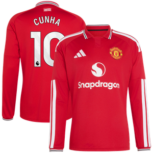 Maillot Domicile Manchester United adidas Authentic 2026-27 - Manches longues avec flocage Cunha 10, vue 1