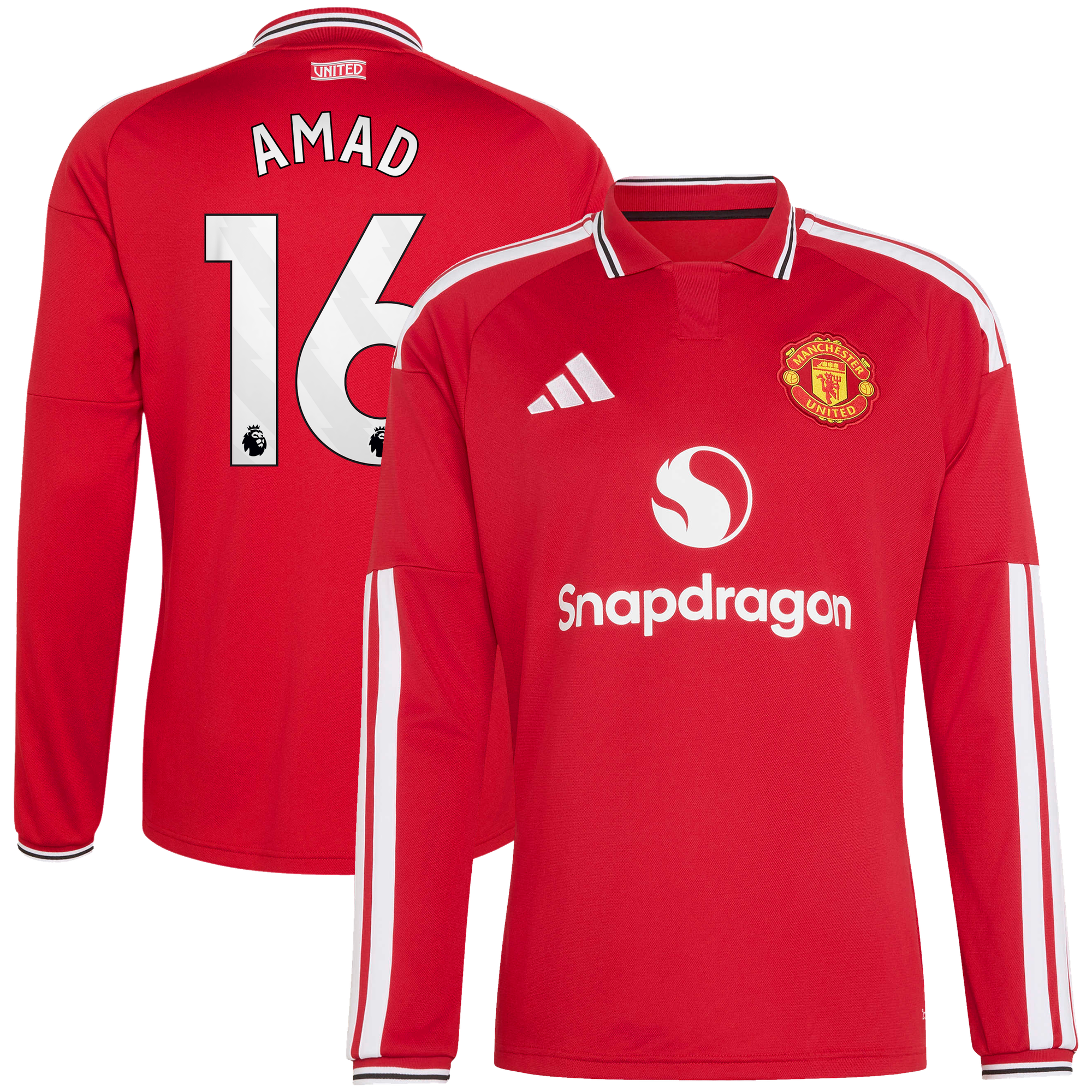 Maillot Domicile Manchester United adidas Authentic 2026-27 - Manches longues avec flocage Amad 16