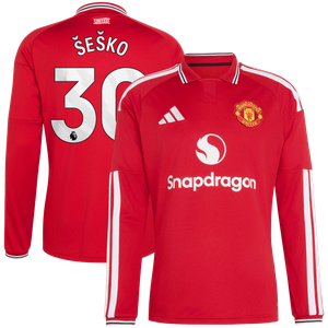Maillot Domicile Manchester United adidas Authentic 2026-27 - Manches longues avec flocage Šeško 30, vue 1