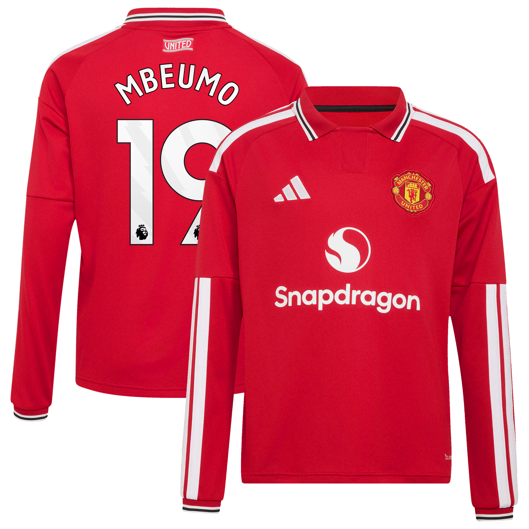 Maillot Domicile Manchester United adidas 2026-27 - Enfant - Manches longues avec flocage Mbeumo 19