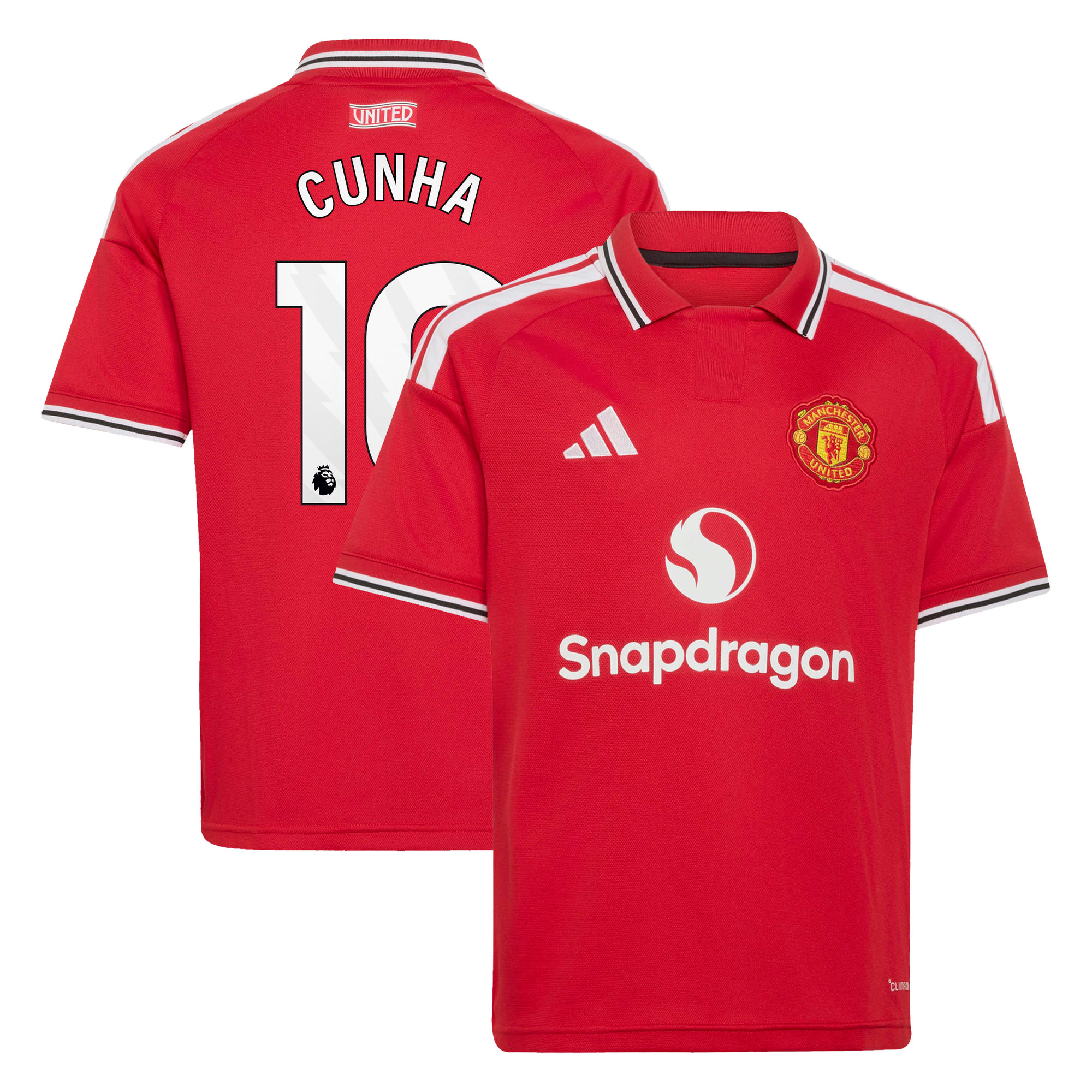 Maillot Domicile Manchester United adidas 2026-27 - Enfant avec flocage Cunha 10