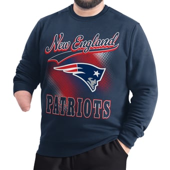 Men's G-III Sports by Carl Banks Navy New England Patriots Adaptive Shading City Fleece Sweatshirt
