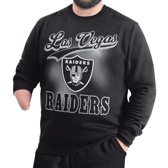 Men's G-III Sports by Carl Banks Black Las Vegas Raiders Adaptive Shading City Fleece Sweatshirt