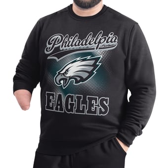 Men's G-III Sports by Carl Banks Black Philadelphia Eagles Adaptive Shading City Fleece Sweatshirt
