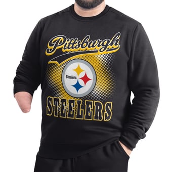 Men's G-III Sports by Carl Banks Black Pittsburgh Steelers Adaptive Shading City Fleece Sweatshirt