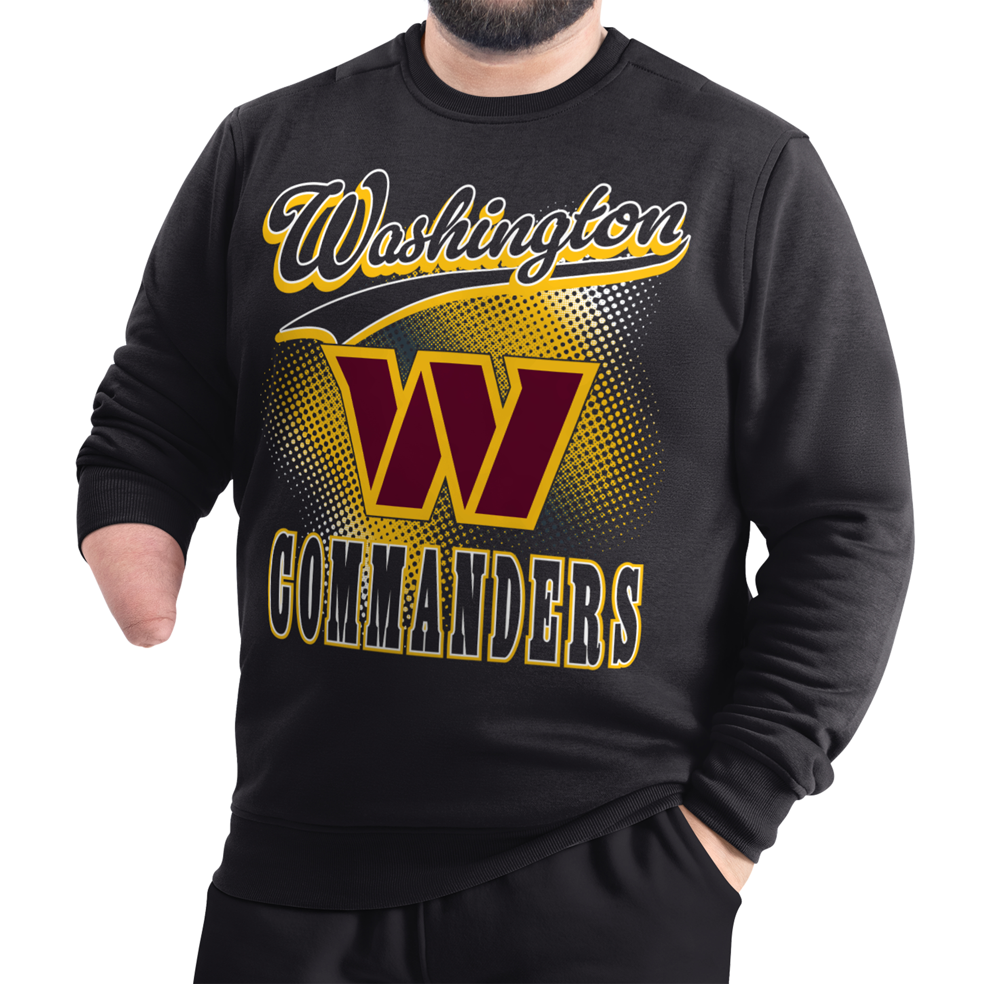 Men's G-III Sports by Carl Banks Black Washington Commanders Adaptive Shading City Fleece Sweatshirt
