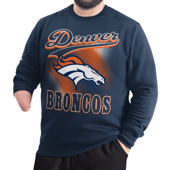 Men's G-III Sports by Carl Banks Navy Denver Broncos Adaptive Shading City Fleece Sweatshirt