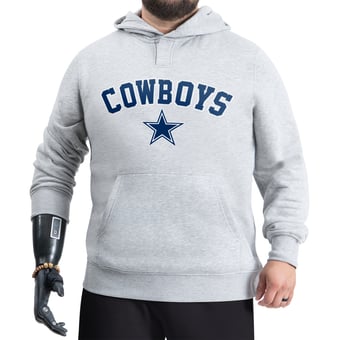 Men's G-III Sports by Carl Banks Gray Dallas Cowboys Adaptive Fleece Hoodie