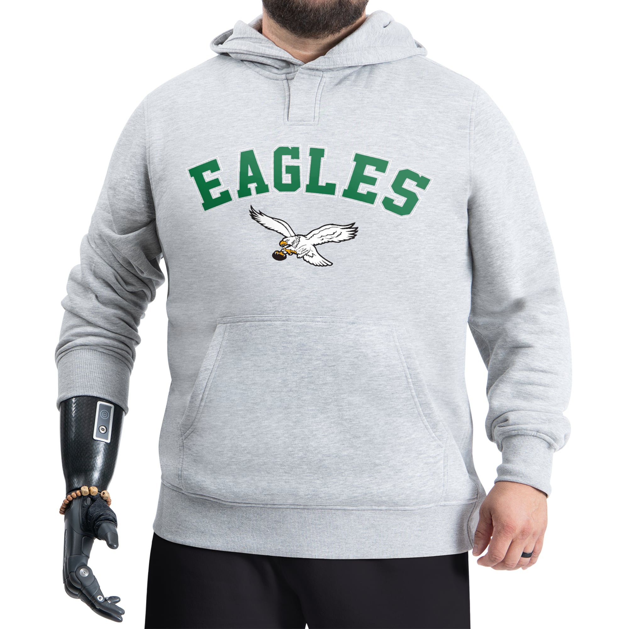 Men's G-III Sports by Carl Banks Gray Philadelphia Eagles Adaptive Fleece Hoodie