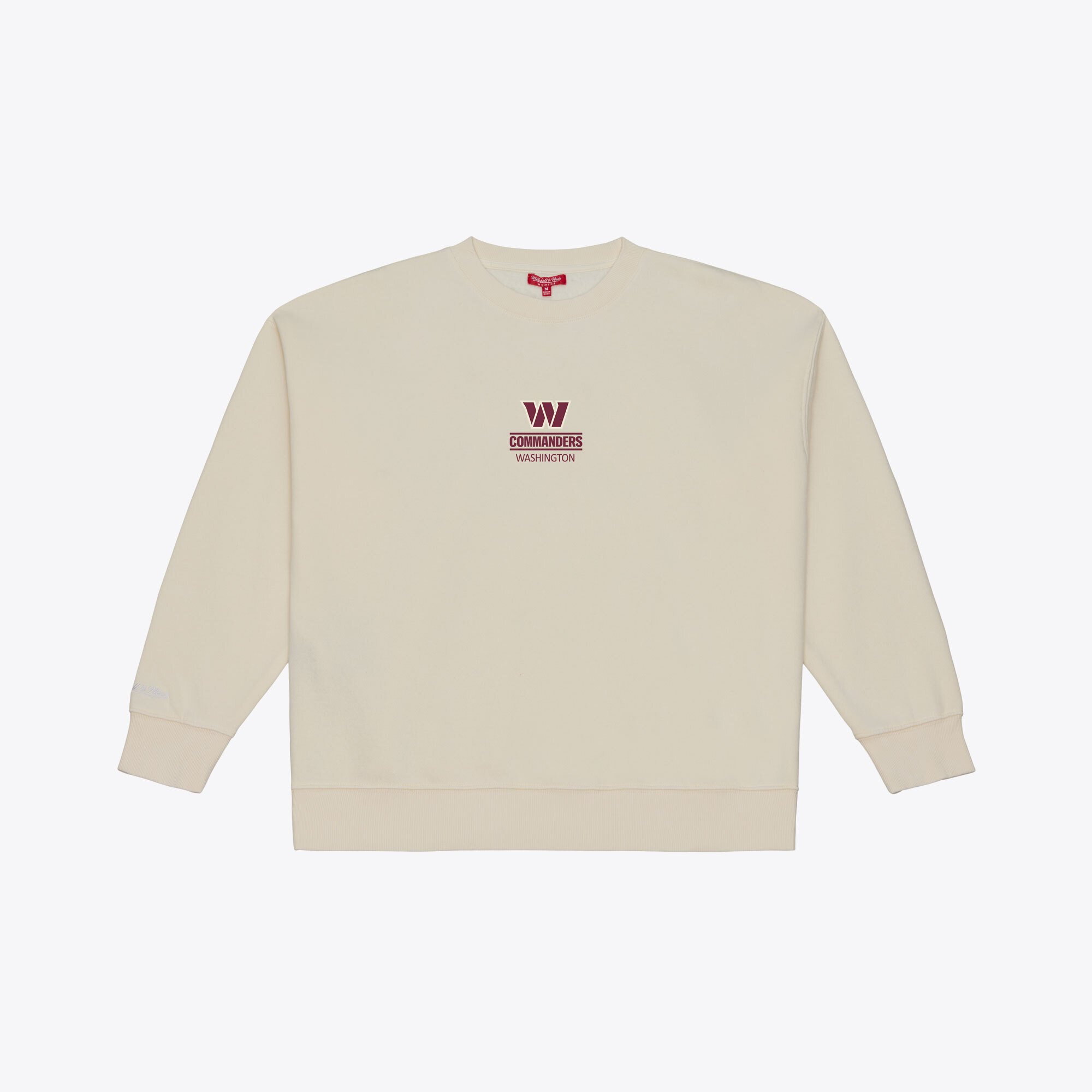 Felpa da donna Mitchell & Ness color crema con micro logo dei Washington Commanders Core Essentials