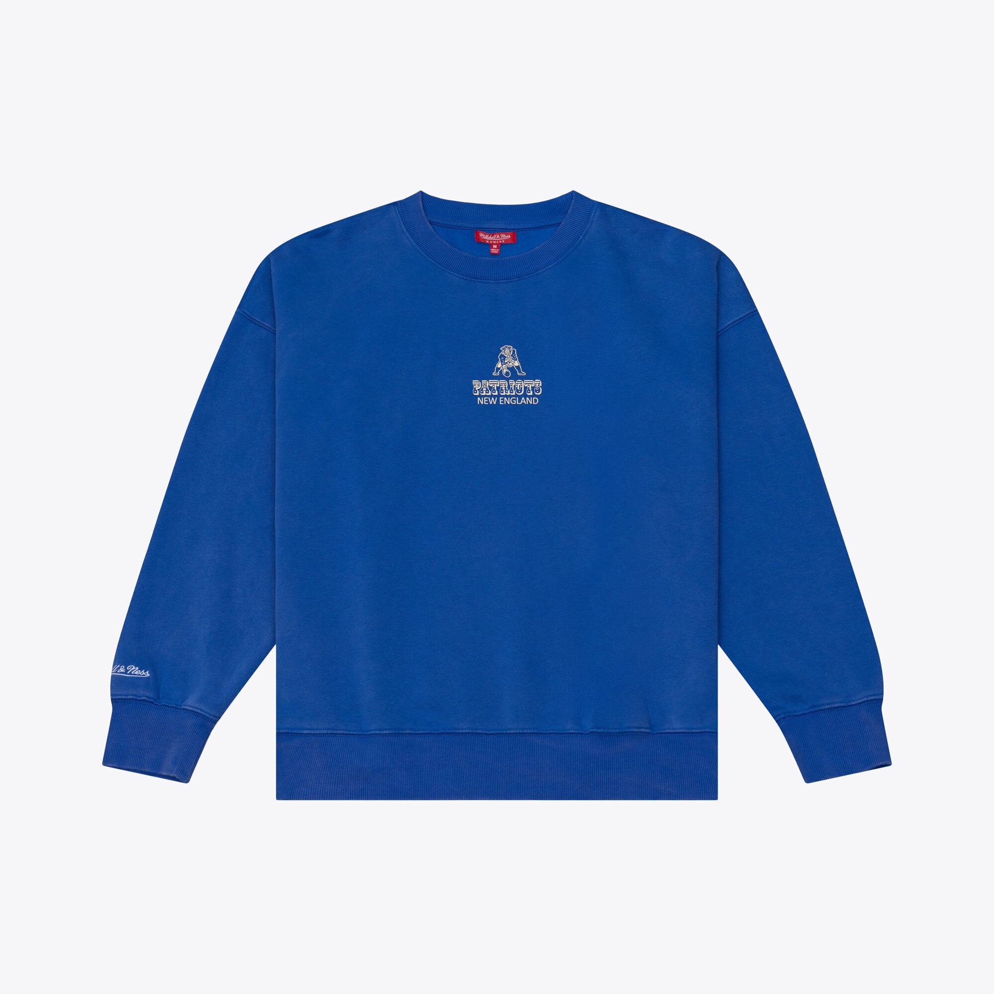 Felpa da donna Mitchell & Ness Royal New England Patriots Core Essentials Micro Logo in pile