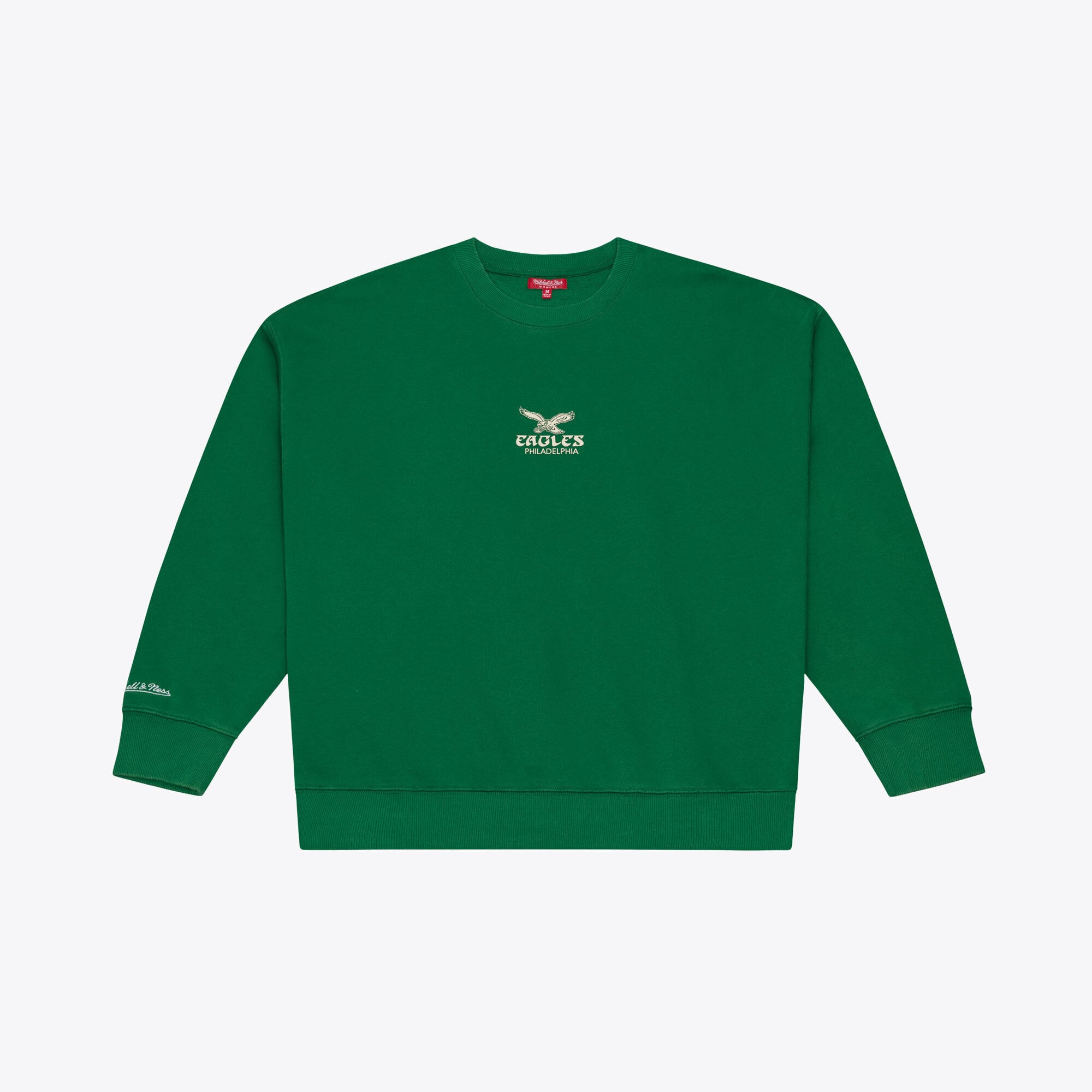 Felpa da donna Mitchell & Ness verde Kelly Philadelphia Eagles Core Essentials con micro logo