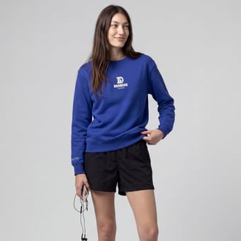 Women's Mitchell & Ness Royal Denver Broncos Core Essentials Micro Logo Fleece Sweatshirt