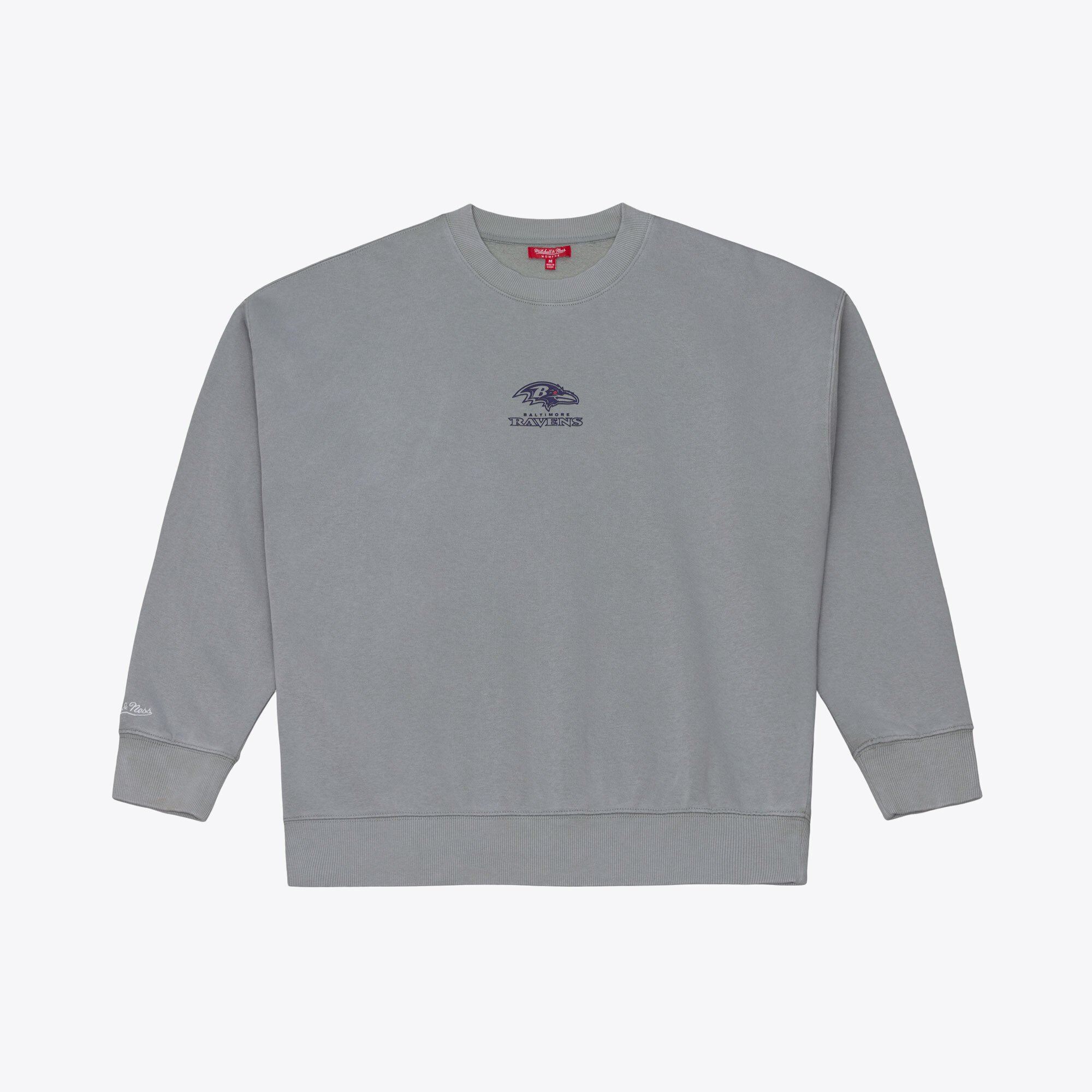 Felpa da donna grigia Mitchell & Ness Baltimore Ravens Core Essentials Micro Logo