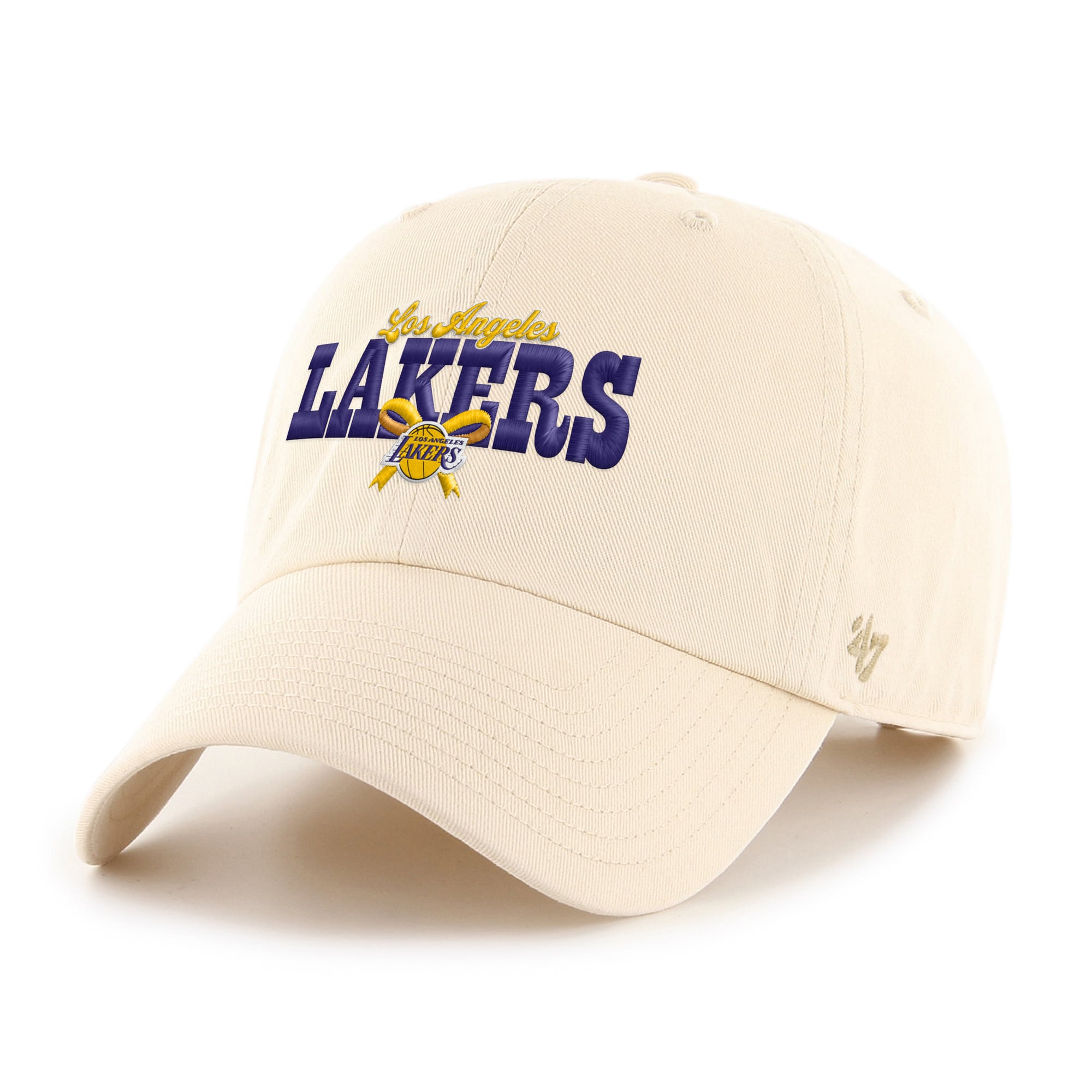 Women's '47 Natural Los Angeles Lakers Bow Stack Clean Up Adjustable Hat