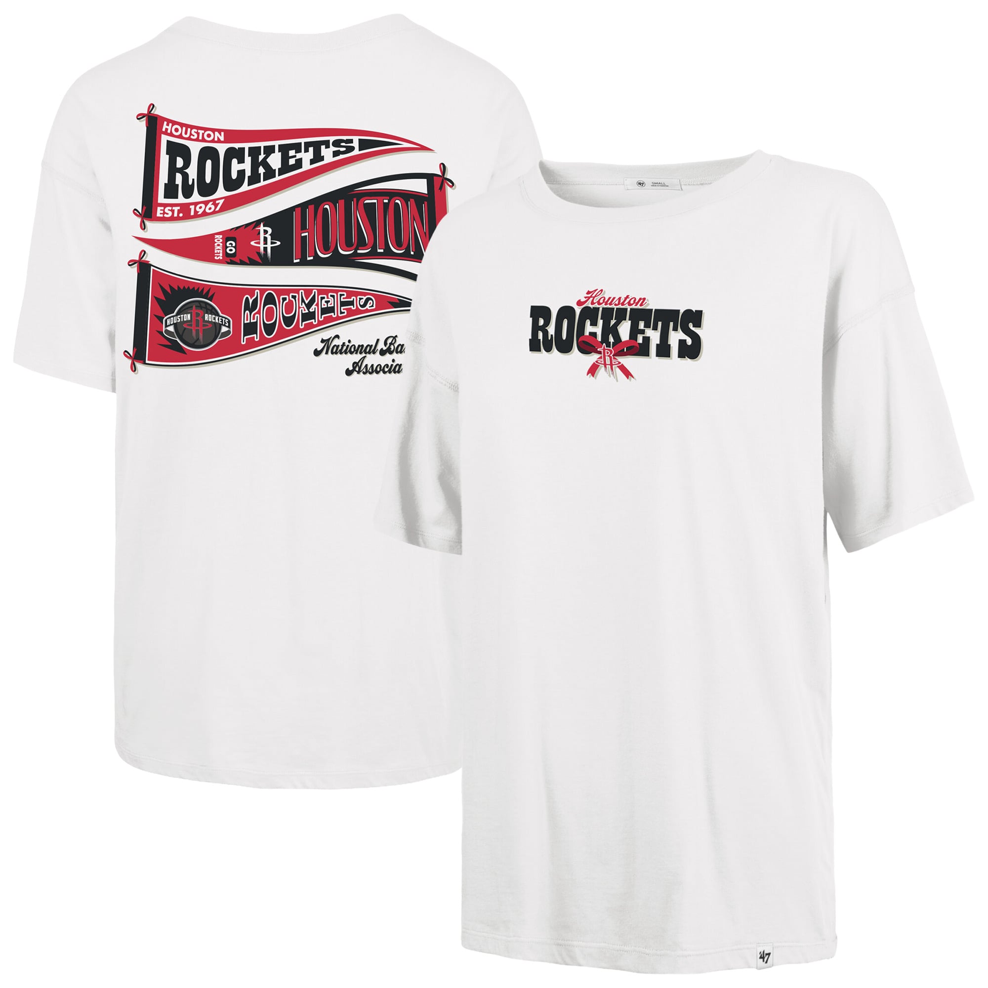Women's '47 White Houston Rockets Bow and Banner Sadie T-Shirt