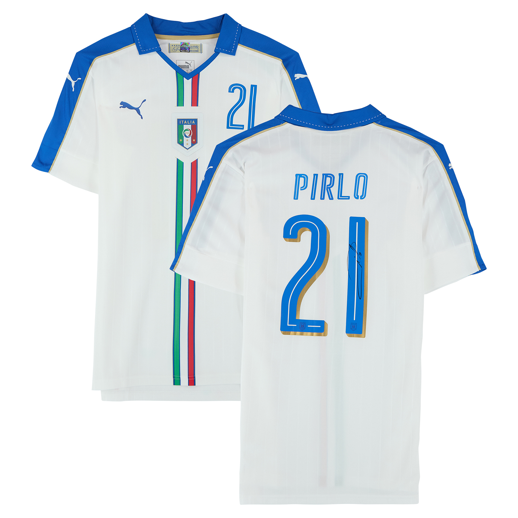 Andrea Pirlo Italian National Team Autographed 2016 Away Jersey