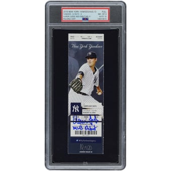 "Aaron Judge New York Yankees Autographed August 13, 2016 MLB Debut/HR #1 PSA Authenticated 8/10 Ticket with ""MLB Debut"" Inscription"