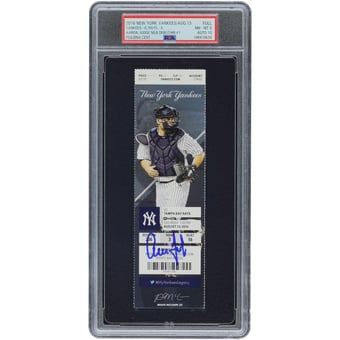 Aaron Judge New York Yankees Autographed August 13, 2016 MLB Debut/HR #1 PSA Authenticated 8/10 Ticket