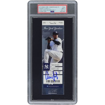 Aaron Judge New York Yankees Autographed August 13, 2016 MLB Debut/HR #1 PSA Authenticated 9/10 Ticket