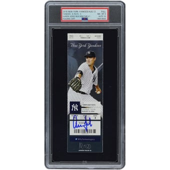 Aaron Judge New York Yankees Autographed August 13, 2016 MLB Debut/HR #1 PSA Authenticated 8/10 Ticket